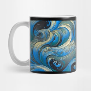 Abstract swirls with marine tones Mug